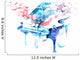 Watercolor Piano Birds Wall Decal