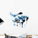 Jazz Blue Piano Wall Decal