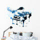 Jazz Blue Piano Wall Decal