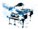 Jazz Blue Piano Wall Decal