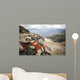 Dirty enduro motorcycle motocross helmet on road Wall Mural