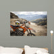 Dirty enduro motorcycle motocross helmet on road Wall Mural