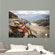Dirty enduro motorcycle motocross helmet on road Wall Mural