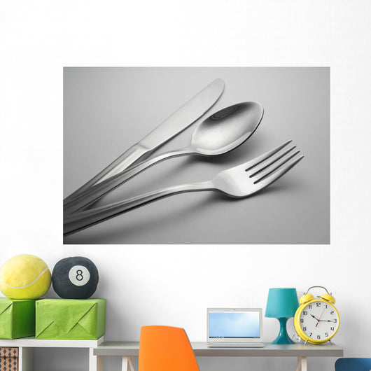 spoon, knife and fork Wall Mural