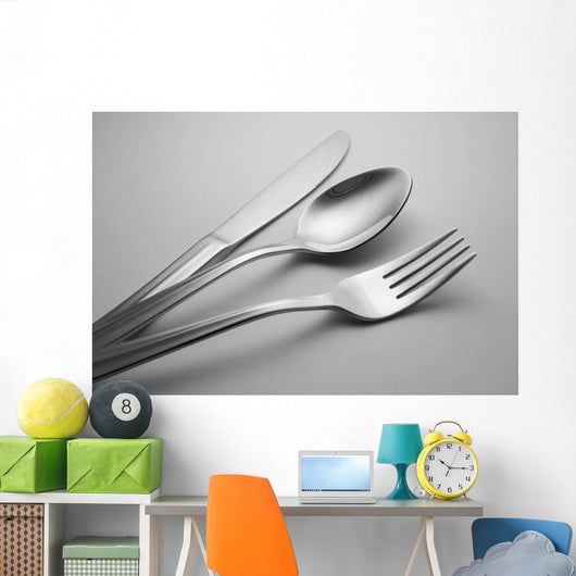 spoon, knife and fork Wall Mural