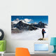 view of Everest from Gokyo with tourist Wall Mural