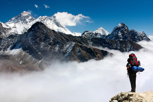 View Of Everest From Gokyo With Tourist Wall Decal