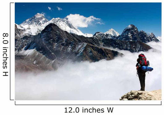view of Everest from Gokyo with tourist Wall Mural