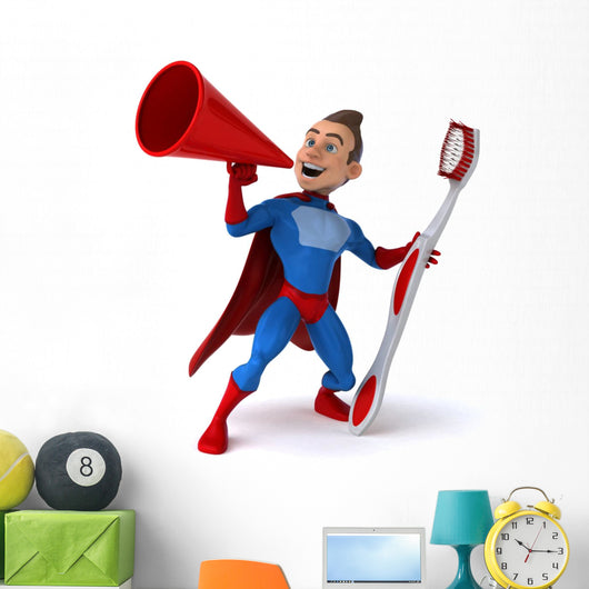 Clean Teeth Superhero Wall Decal