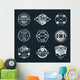 Vector Grungy Gym and Fitness Logo, Labels and Athletic Badges Wall Mural