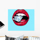 Bright lips holding diamond Wall Mural