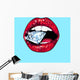 Bright lips holding diamond Wall Mural