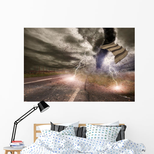 Tornado disaster concept Wall Mural
