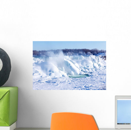 Ice build-up of Niagara Falls, winter of 2015 Wall Mural