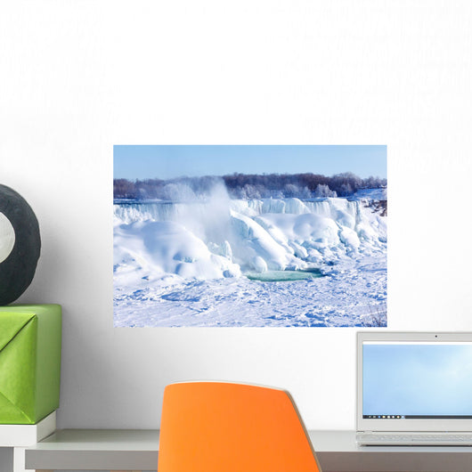 Ice build-up of Niagara Falls, winter of 2015 Wall Mural