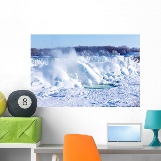 Ice build-up of Niagara Falls, winter of 2015 Wall Mural