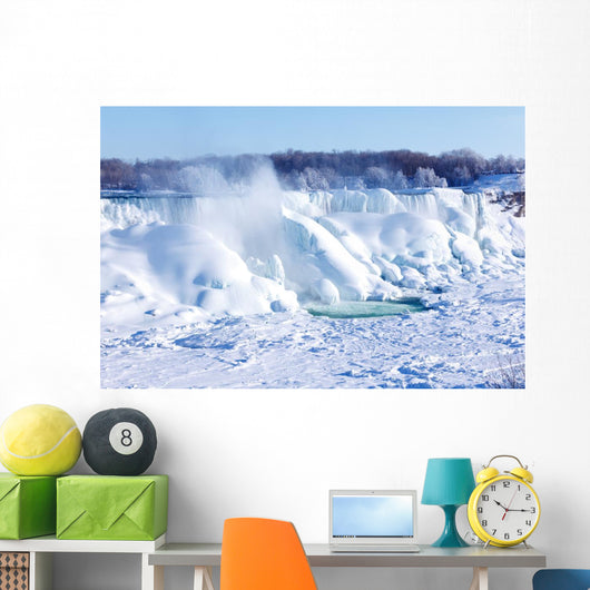 Ice build-up of Niagara Falls, winter of 2015 Wall Mural