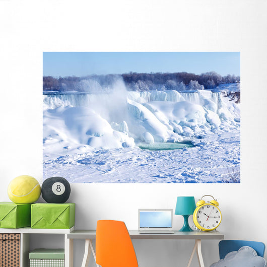 Ice build-up of Niagara Falls, winter of 2015 Wall Mural