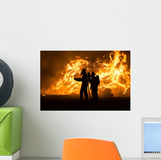 Flame Working Firefighters Wall Mural