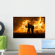 Flame Working Firefighters Wall Mural