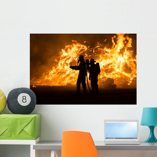 Flame Working Firefighters Wall Mural