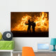 Flame Working Firefighters Wall Mural