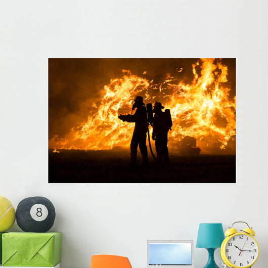 Flame Working Firefighters Wall Mural