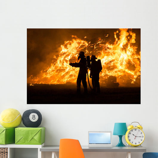 Flame Working Firefighters Wall Mural