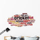 Cricket word cloud Wall Decal