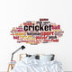 Cricket word cloud Wall Decal