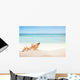 Sandy beach with blank paper for text Wall Mural