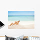 Sandy beach with blank paper for text Wall Mural