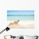 Sandy beach with blank paper for text Wall Mural