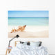 Sandy beach with blank paper for text Wall Mural