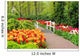 Walkway through Spring Flowers Wall Decal