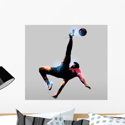Abstract over Head Kick Wall Decal shown on a wall