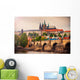 Saint Vitus cathedral and Charles bridge in Prague Wall Mural