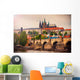 Saint Vitus cathedral and Charles bridge in Prague Wall Mural