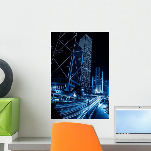 Hong Kong city night scenes Wall Mural