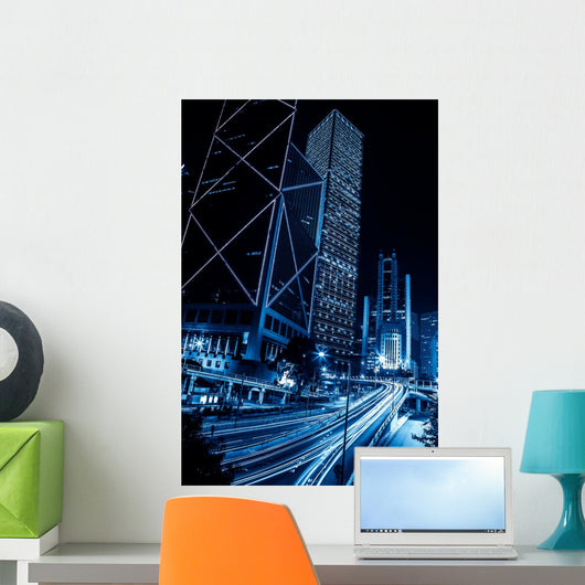 Hong Kong city night scenes Wall Mural