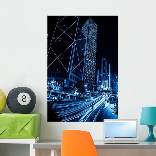 Hong Kong city night scenes Wall Mural