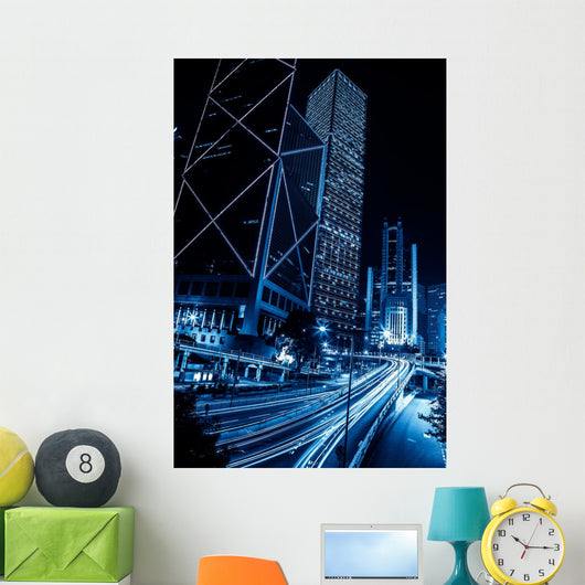 Hong Kong city night scenes Wall Mural