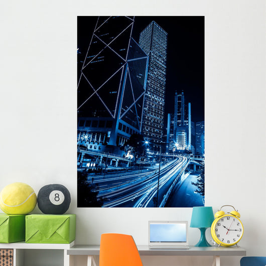 Hong Kong city night scenes Wall Mural