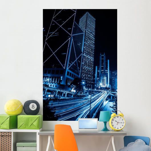 Hong Kong city night scenes Wall Mural