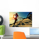 young fitness woman running on seaside stone stairs Wall Mural