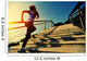 young fitness woman running on seaside stone stairs Wall Mural