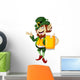Happy Leprechaun with Beer Wall Decal