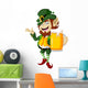 Happy Leprechaun with Beer Wall Decal