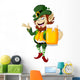 Happy Leprechaun with Beer Wall Decal