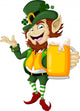 Happy Leprechaun with Beer Wall Decal